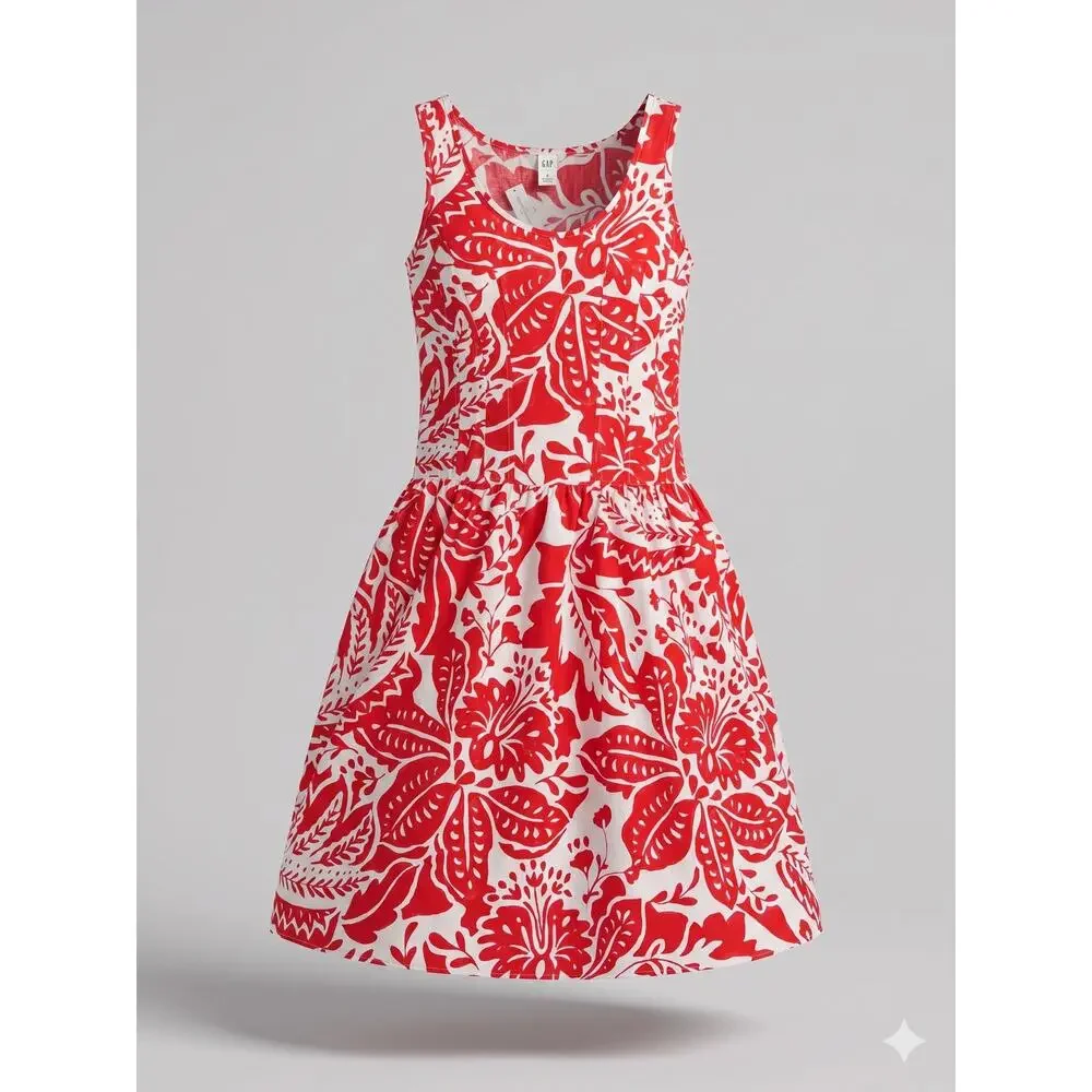 NWT Banana Republic Women 0P Tropical Resortwear Vacation Flounce Hem Midi Dress